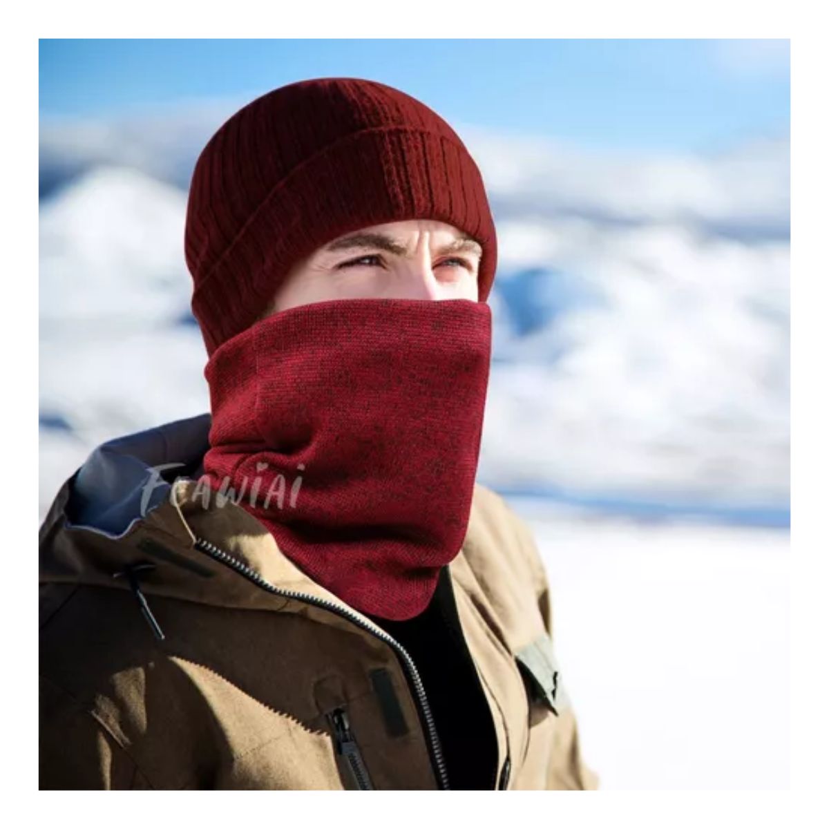 Gorro Bufanda Tejidos Conjunto Para Frio Invierno Unisex 2pz Rojo