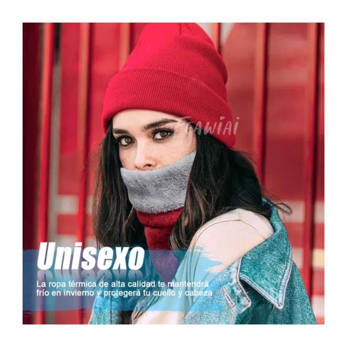 Gorro Bufanda Tejidos Conjunto Para Frio Invierno Unisex 2pz Rojo