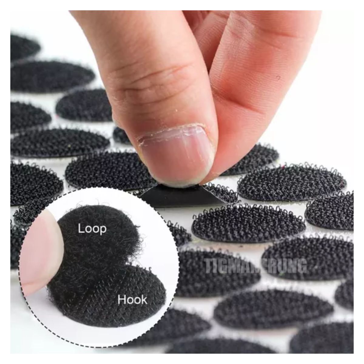 500pz Etiquetas Circulo Adhesivo Cinta Contactel Velcro 20mm