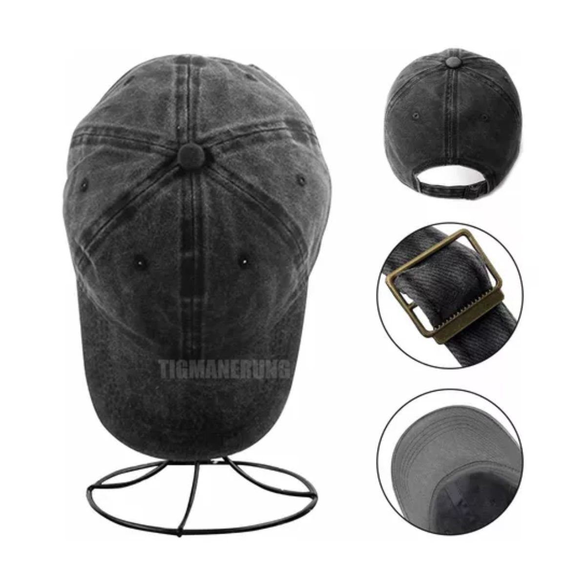2pz Gorra De Béisbol De Algodón Con Sólido Negro + caqui