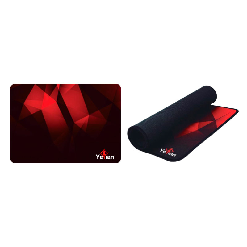Mouse Pad Gamer YeYian Krieg 1050 - 500x360x3mm - Negro con Rojo