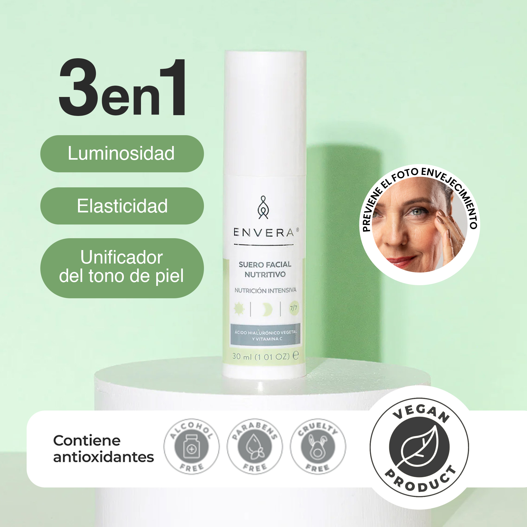 Serum Facial Nutritivo Envera Hidratante y Reafirmante 30 ml 