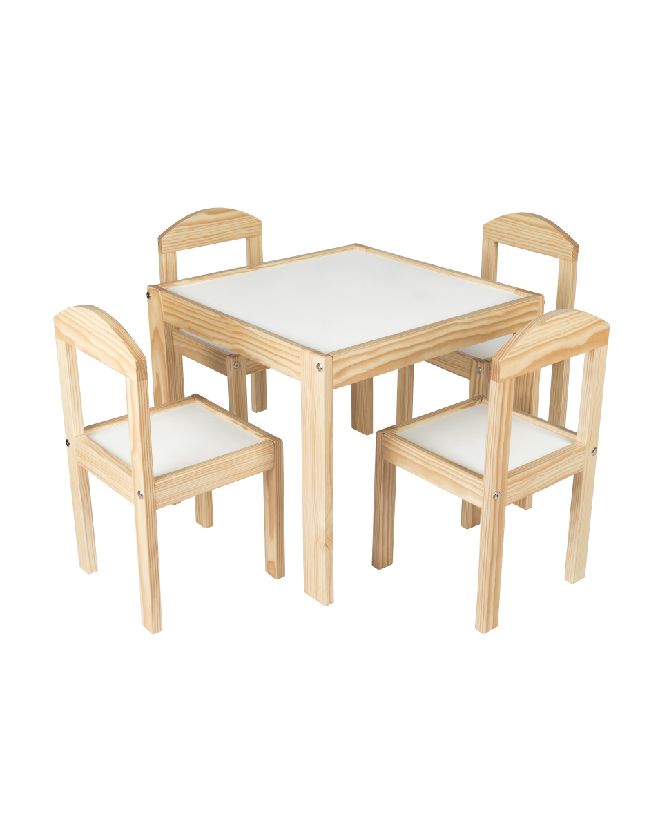 Set Sillas infantiles con Mesa cuadrada de madera - Duduk