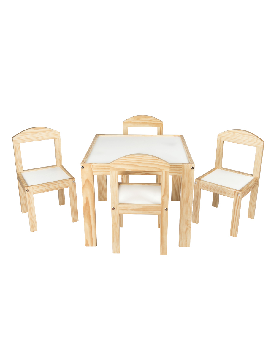 Set Sillas infantiles con Mesa cuadrada de madera - Duduk