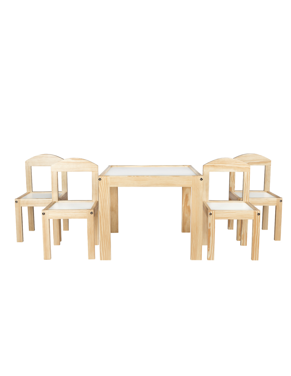 Set Sillas infantiles con Mesa cuadrada de madera - Duduk