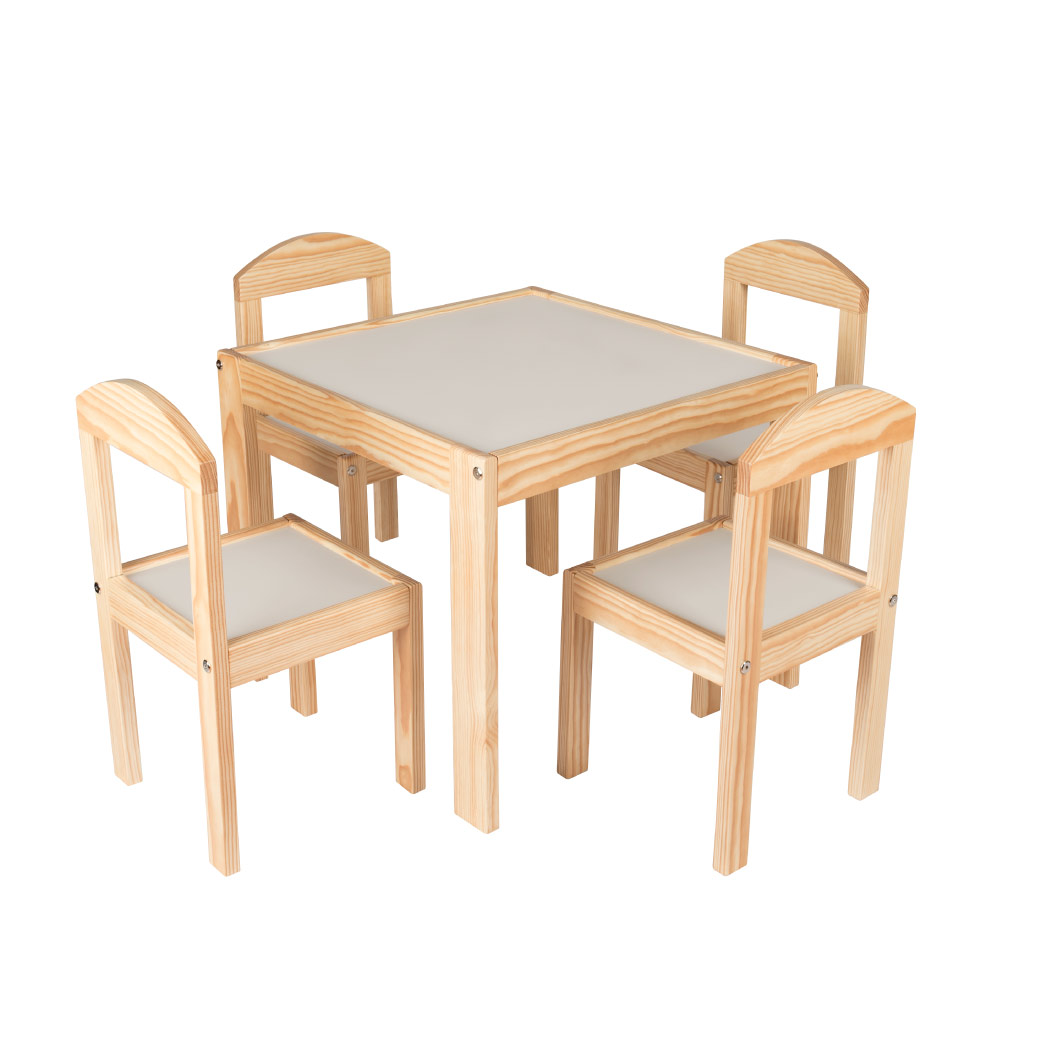 Set Sillas infantiles con Mesa cuadrada de madera - Duduk