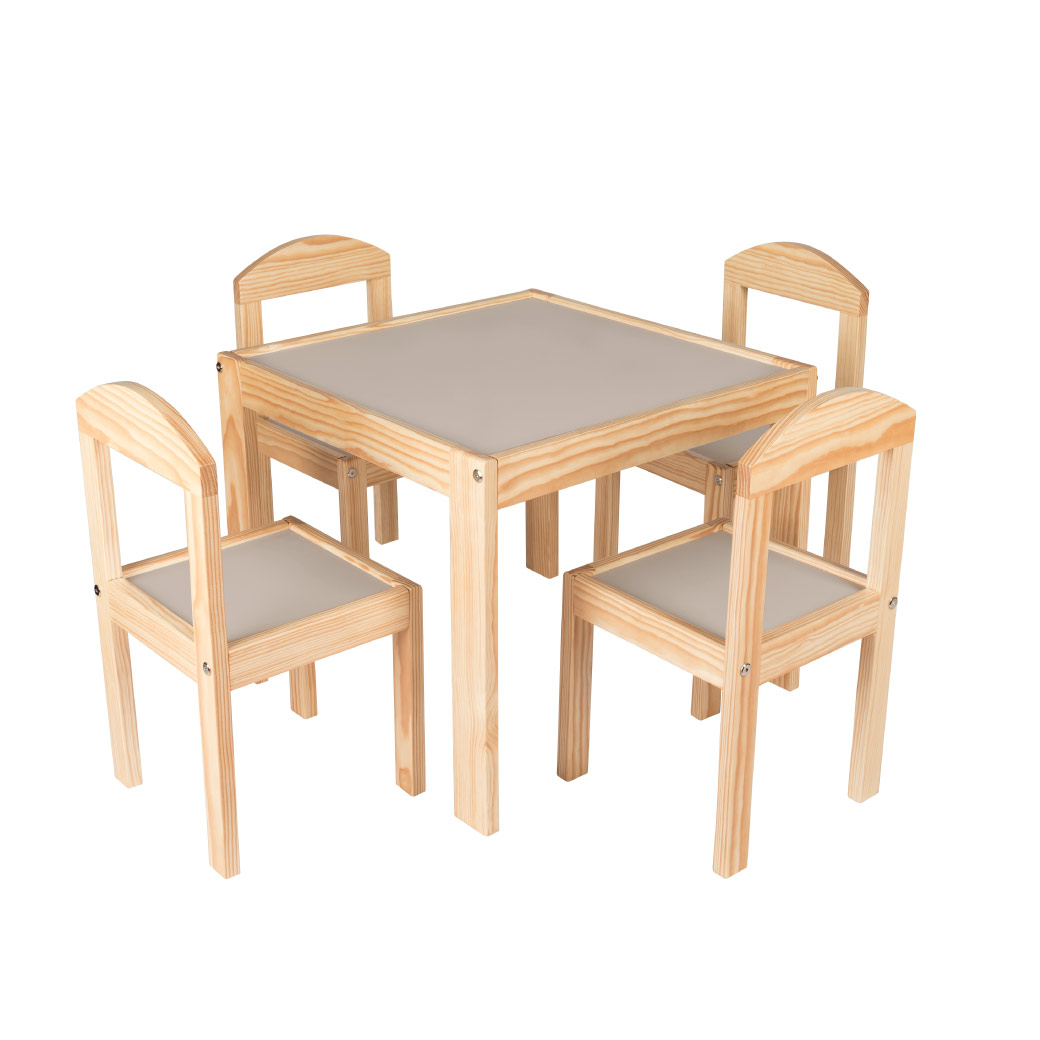 Set Sillas infantiles con Mesa cuadrada de madera - Duduk