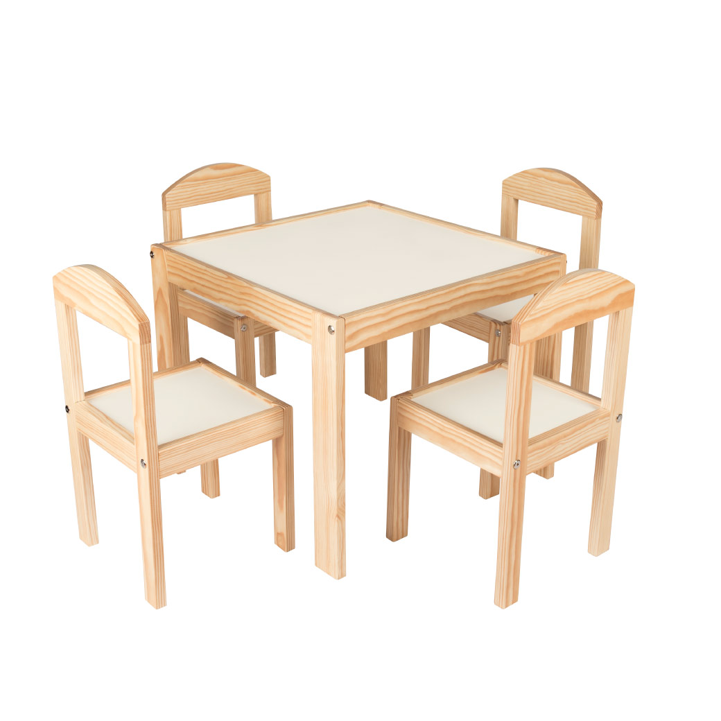 Set Sillas infantiles con Mesa cuadrada de madera - Duduk