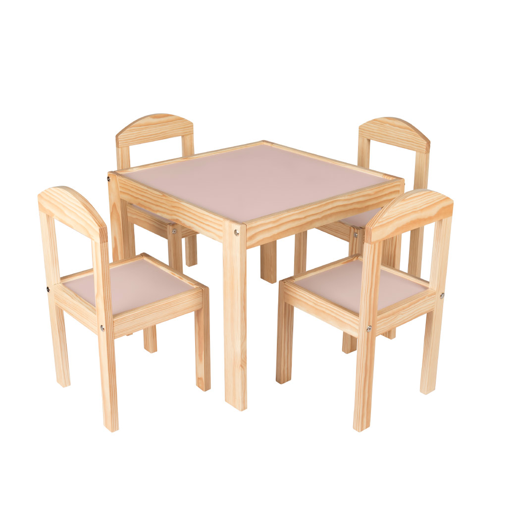 Set Sillas infantiles con Mesa cuadrada de madera - Duduk