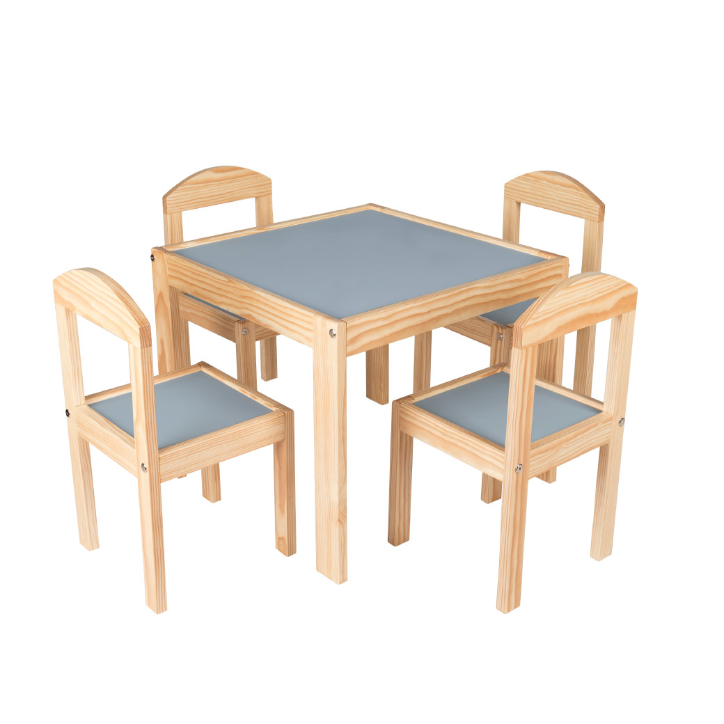 Set Sillas infantiles con Mesa cuadrada de madera - Duduk
