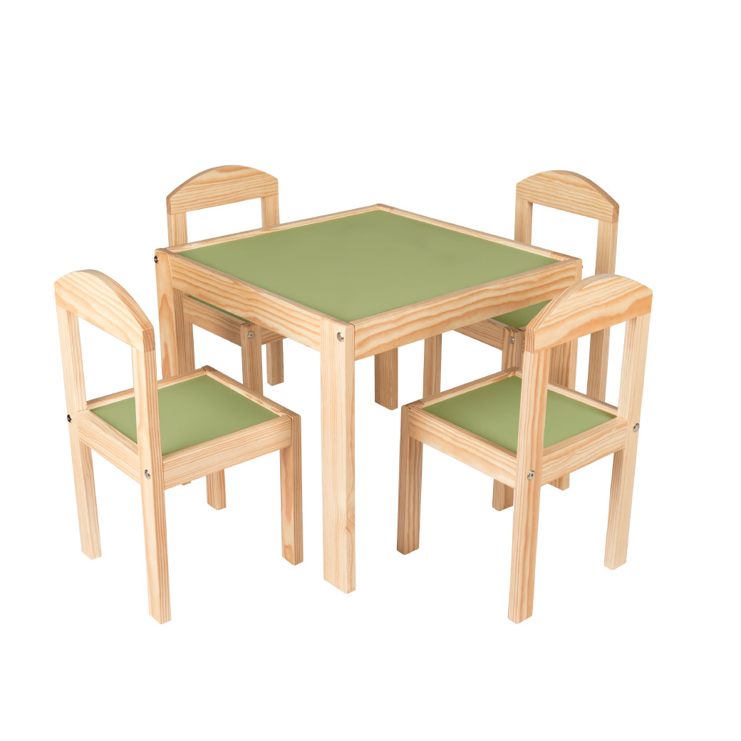 Set Sillas infantiles con Mesa cuadrada de madera - Duduk