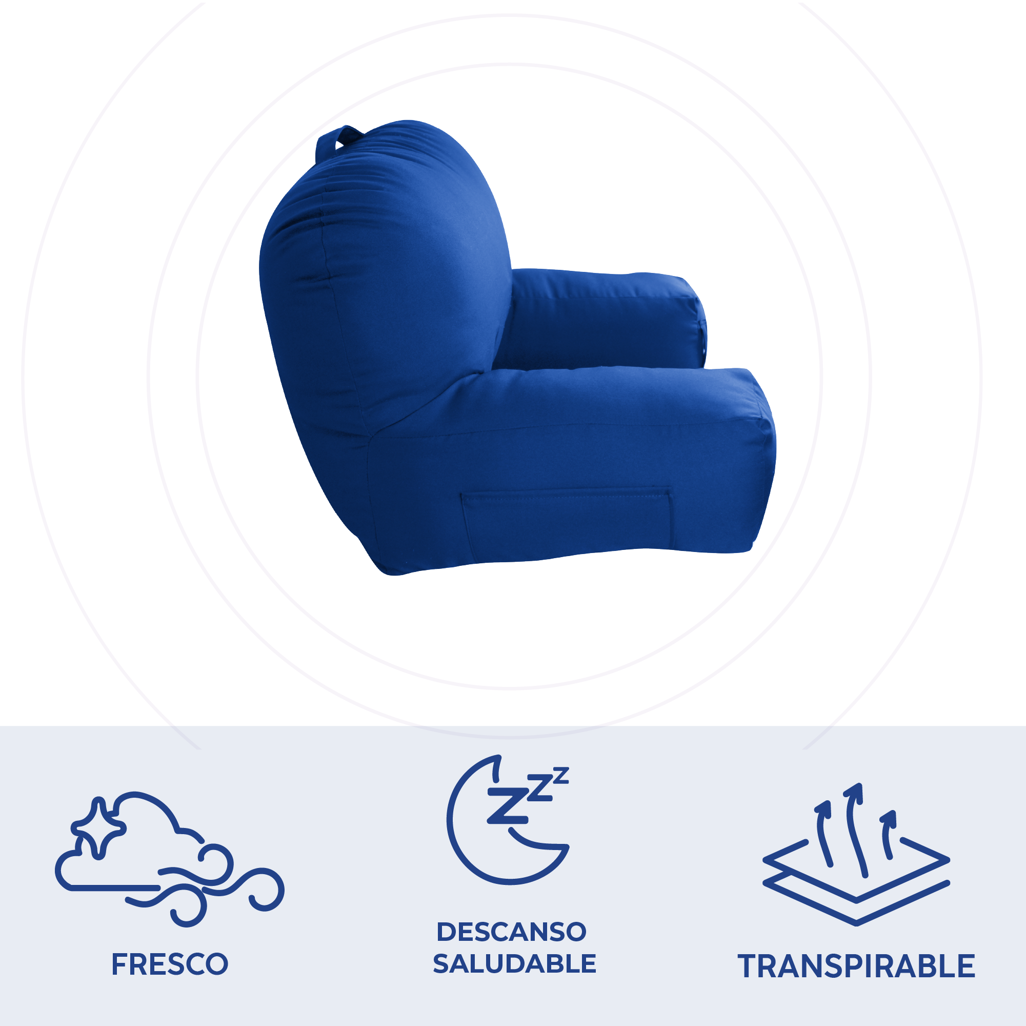 Cojin almohada descanso lumbar resapaldo para cama