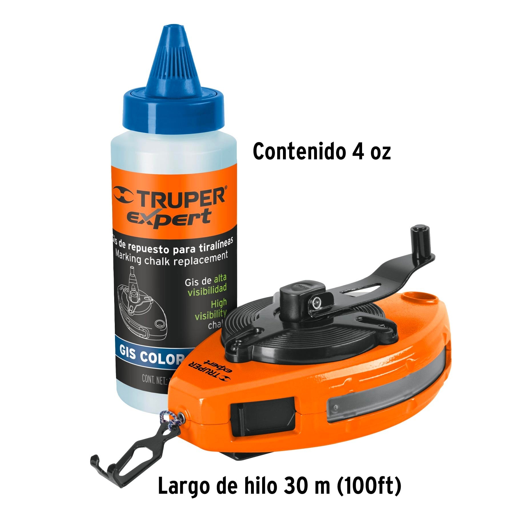 TIRALÍNEAS METÁLICO CON GIS, USO RUDO, 30 M (100 FT), TRUPER EXPERT 18579