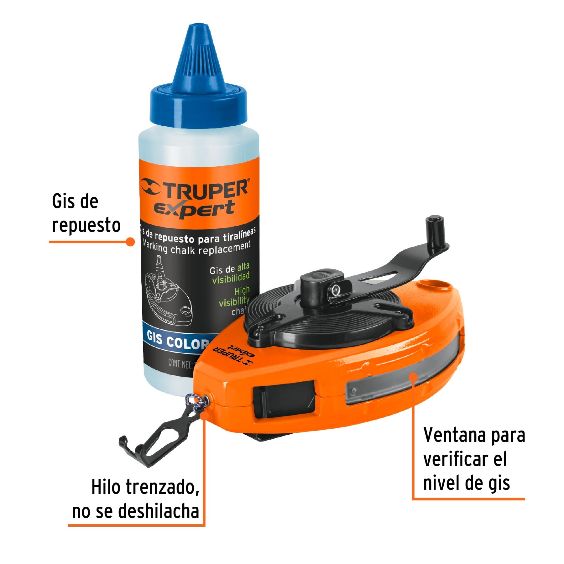 TIRALÍNEAS METÁLICO CON GIS, USO RUDO, 30 M (100 FT), TRUPER EXPERT 18579