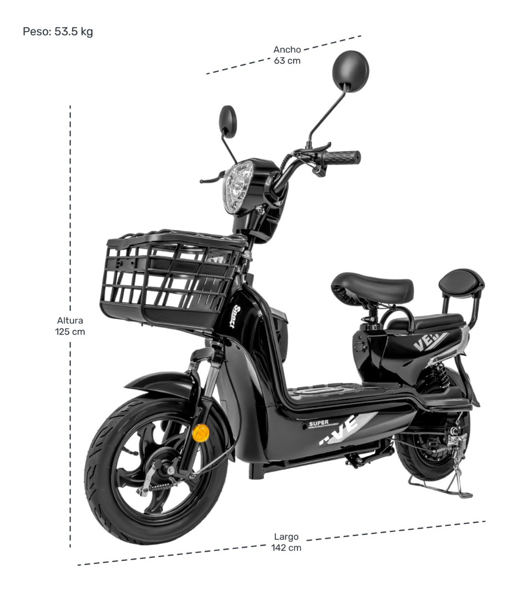 Bicicleta Electrica Scooter Autonomia 100km 35km/h 3 Vel 12v
