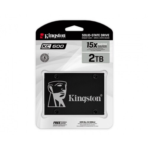 SSD Kingston KC600 NAND 3D TLC, 2TB, SATA III, 2.5'', 7mm