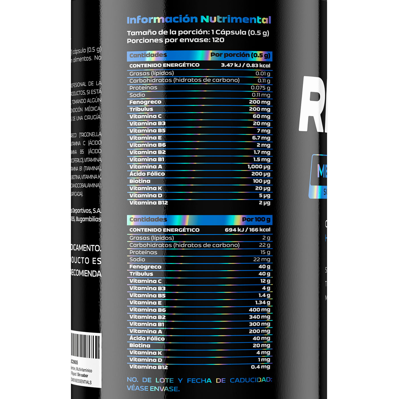 Vitaminas Para Hombre, Multivitamínico De 120caps. Mens Essentials Get Ripped