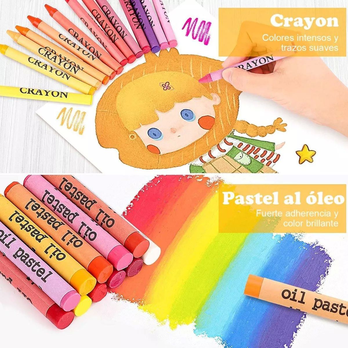 Colores Lápices Kit Dibujo 208pcs, Set De Arte Profesional