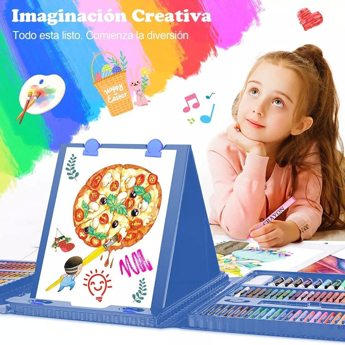 Colores Lápices Kit Dibujo 208pcs, Set De Arte Profesional