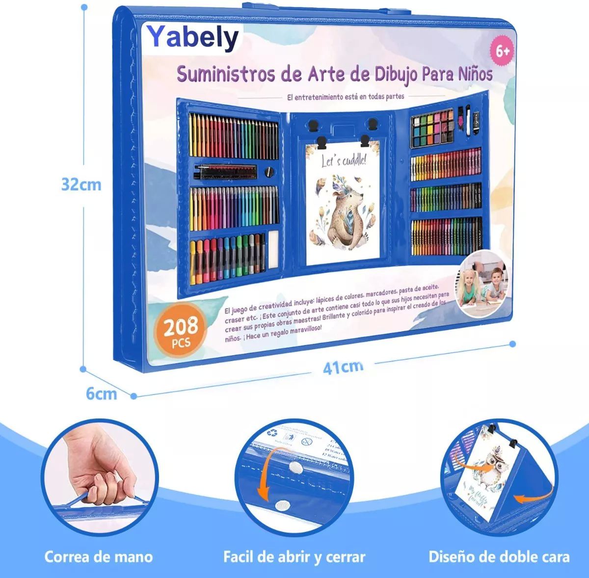 Colores Lápices Kit Dibujo 208pcs, Set De Arte Profesional