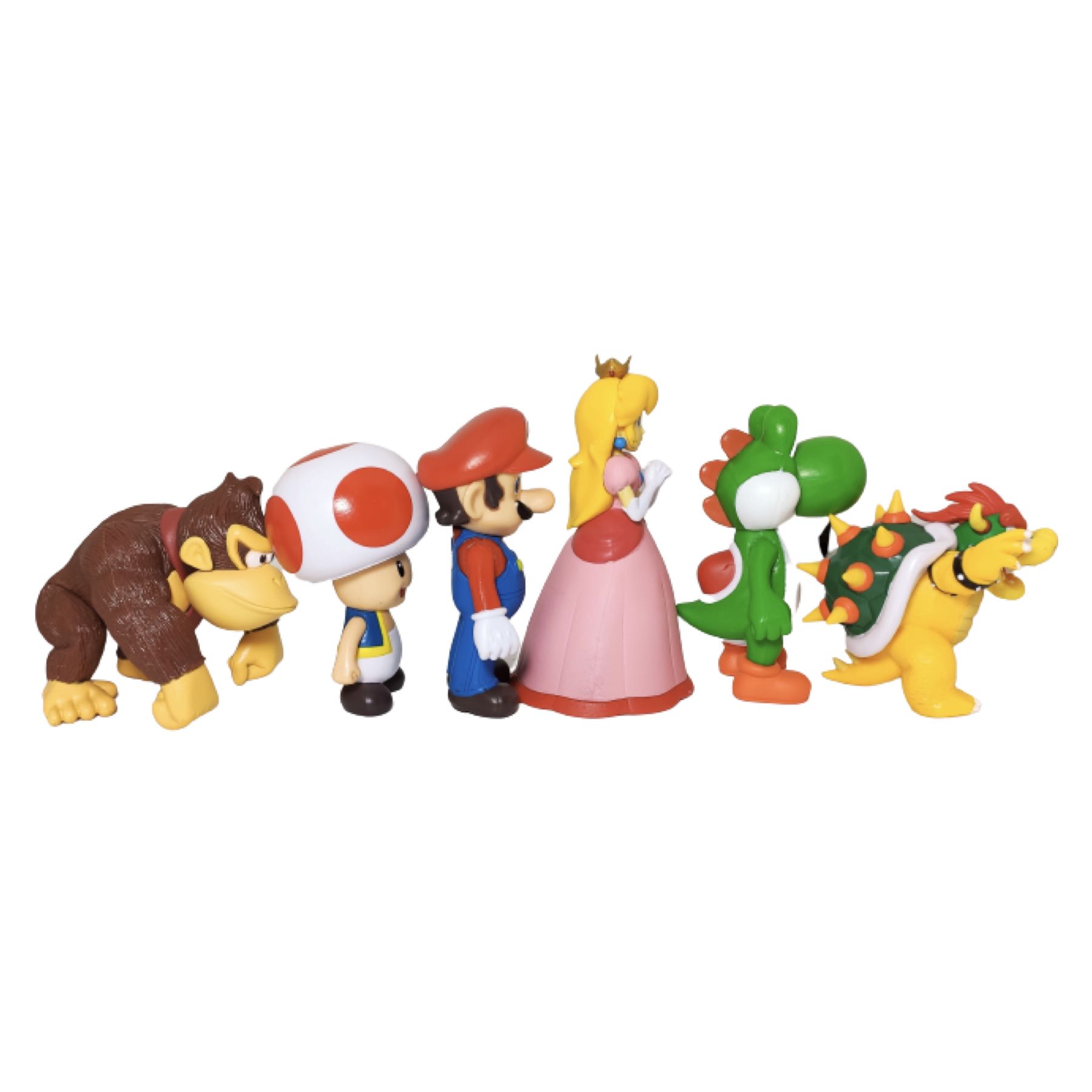 Set de Figuras Mario Bros 6pzs Juguetes Bowser Peach Yoshi Hongo Toad Donkey Kong Pack
