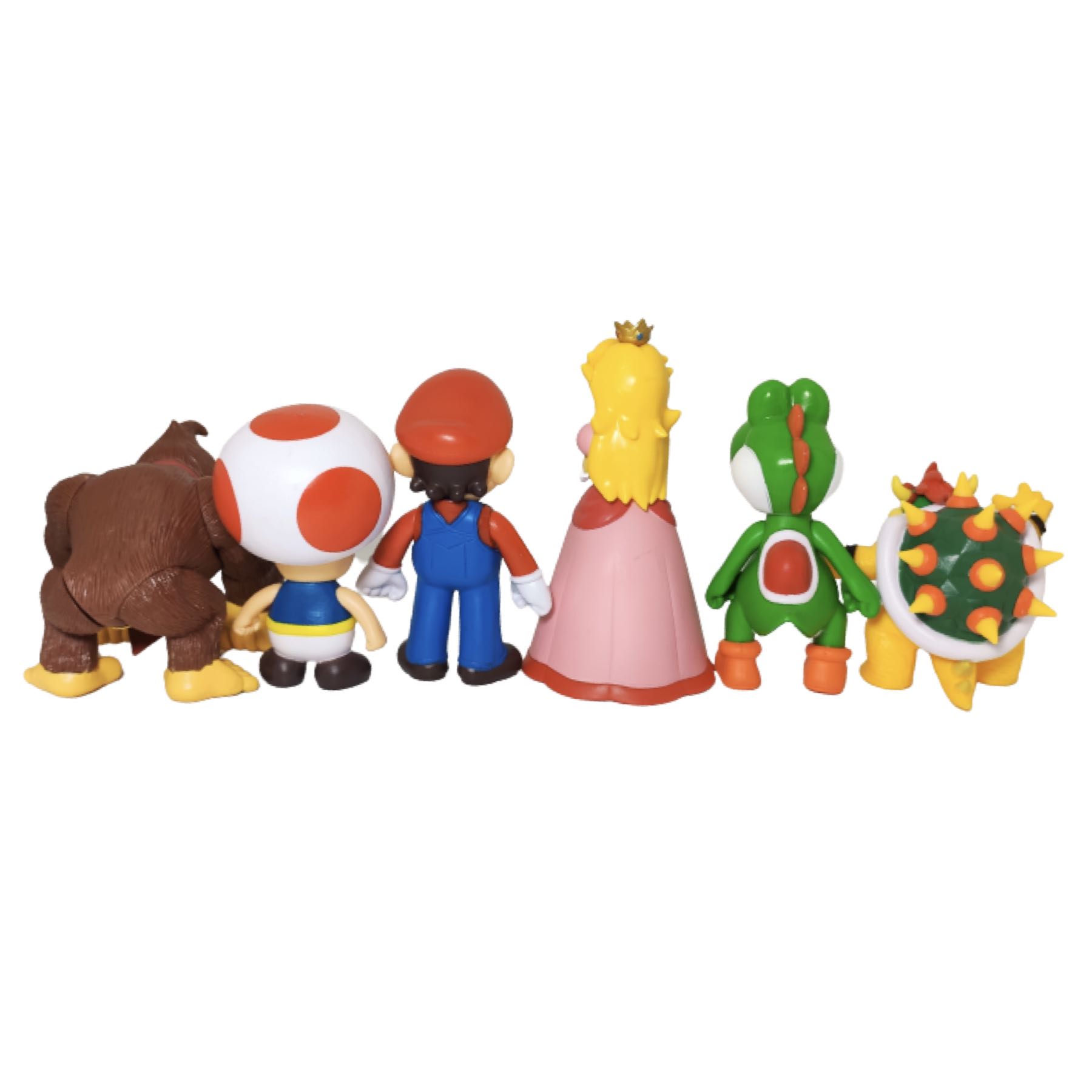 Set de Figuras Mario Bros 6pzs Juguetes Bowser Peach Yoshi Hongo Toad  Donkey Kong Pack