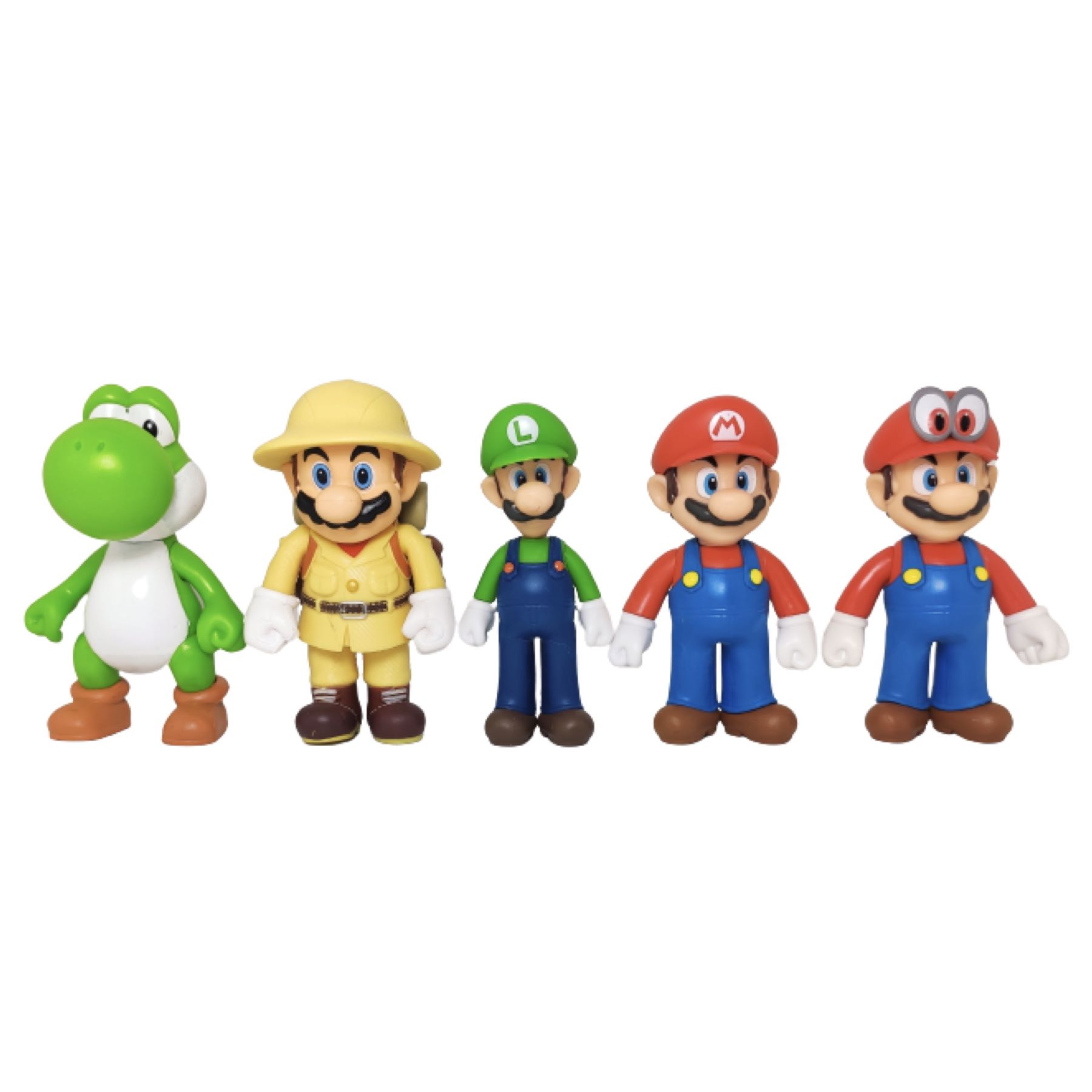 Set de Figuras Mario Bros 5pzs Juguetes Classic Cappy Luigi Yoshi Explorador Pack