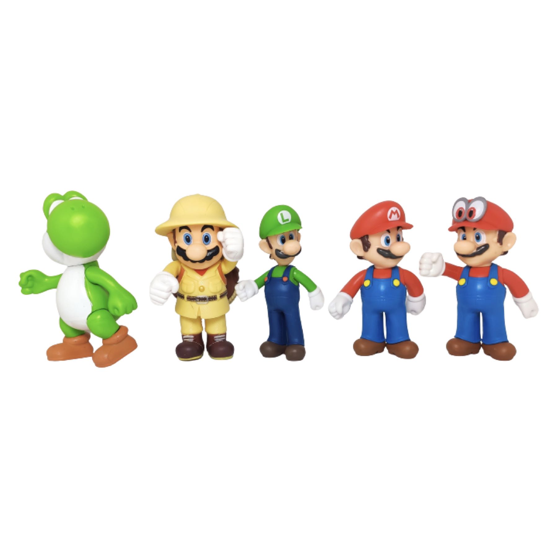 Set de Figuras Mario Bros 5pzs Juguetes Classic Cappy Luigi Yoshi Explorador Pack