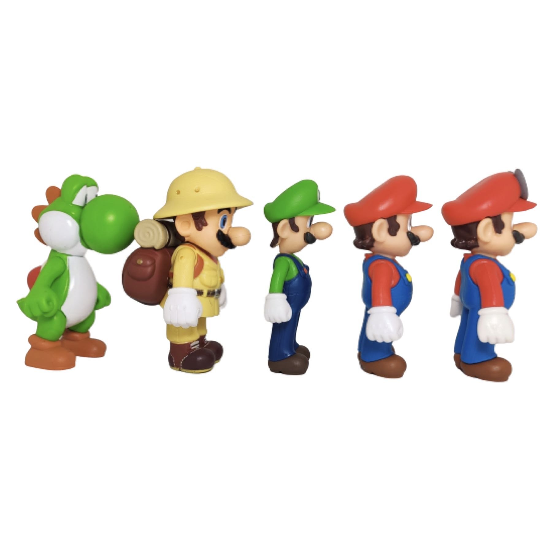 Set de Figuras Mario Bros 5pzs Juguetes Classic Cappy Luigi Yoshi  Explorador Pack