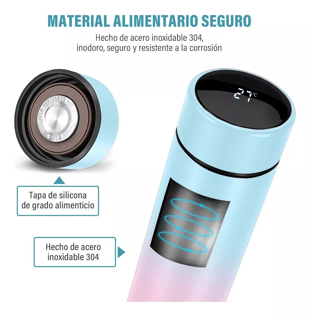 Termo Digital Inteligente De Acero Inoxidable 500ml 4 Pack