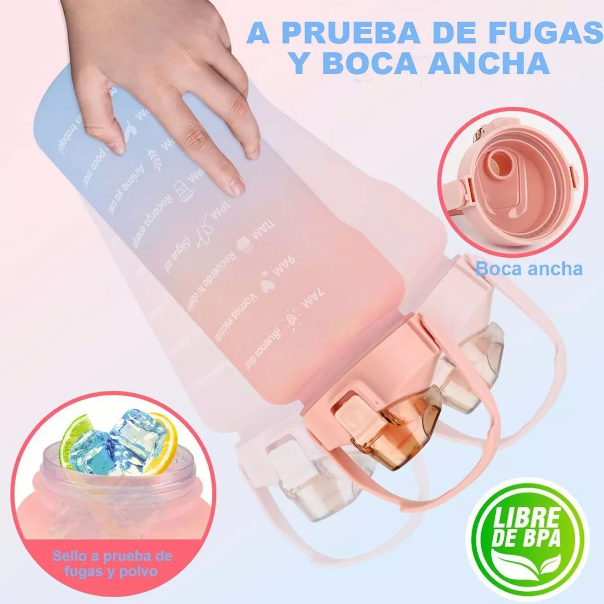 Botella De Agua Deportiva Alta Calidad 3pzs Pareja Familia