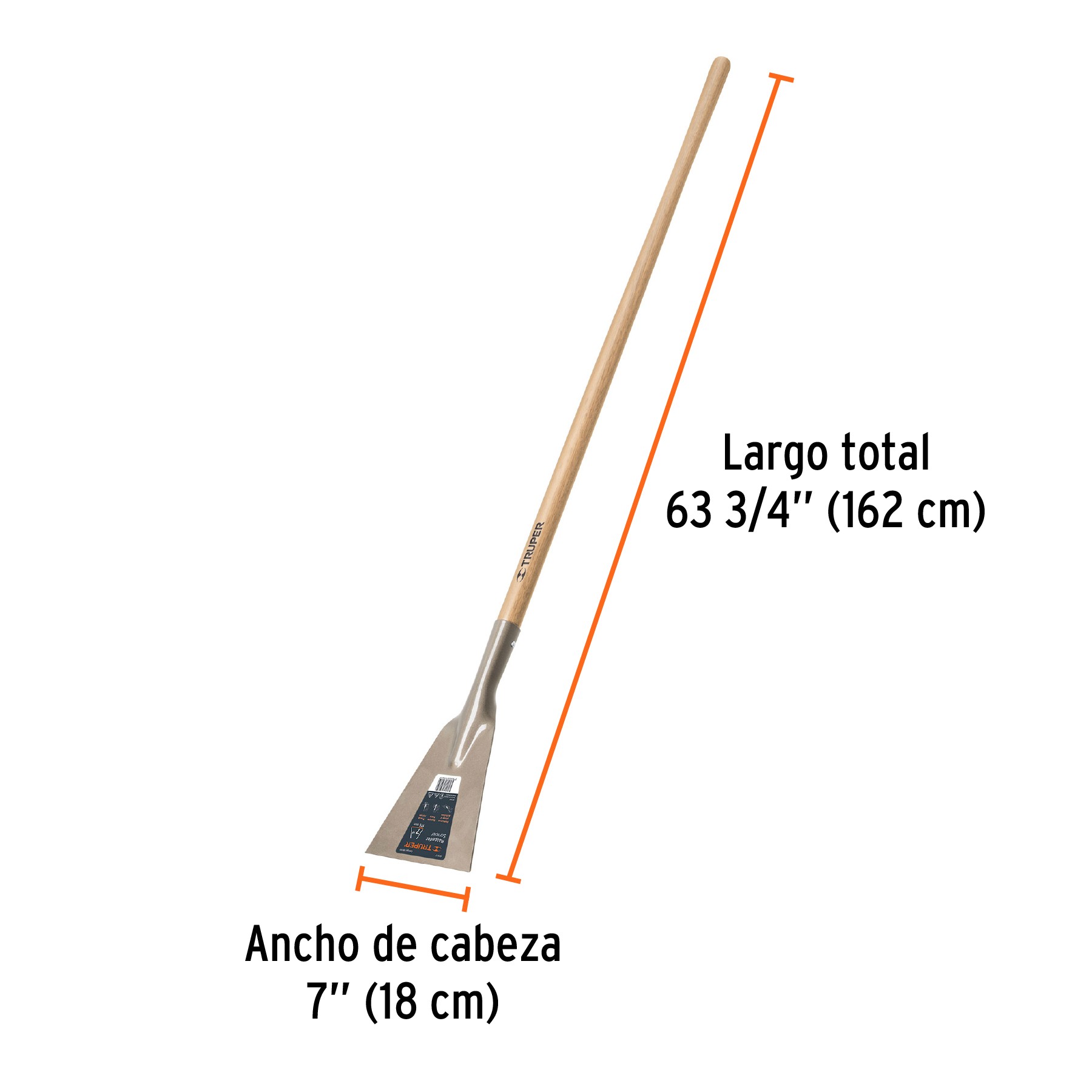 RASPADOR 7" CON MANGO LARGO DE 54", TRUPER 18652