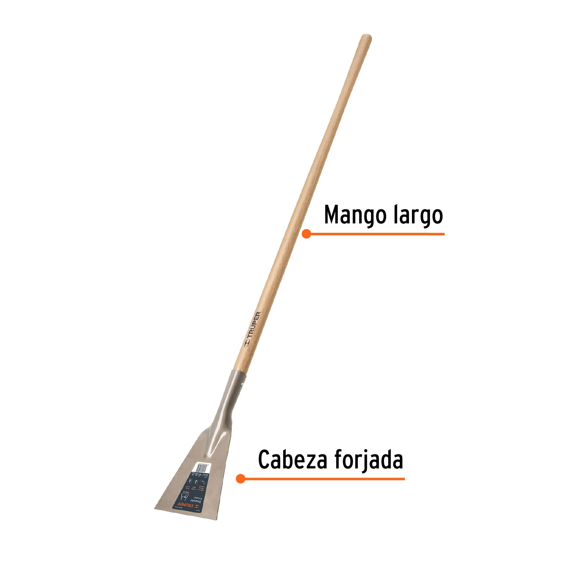 RASPADOR 7" CON MANGO LARGO DE 54", TRUPER 18652