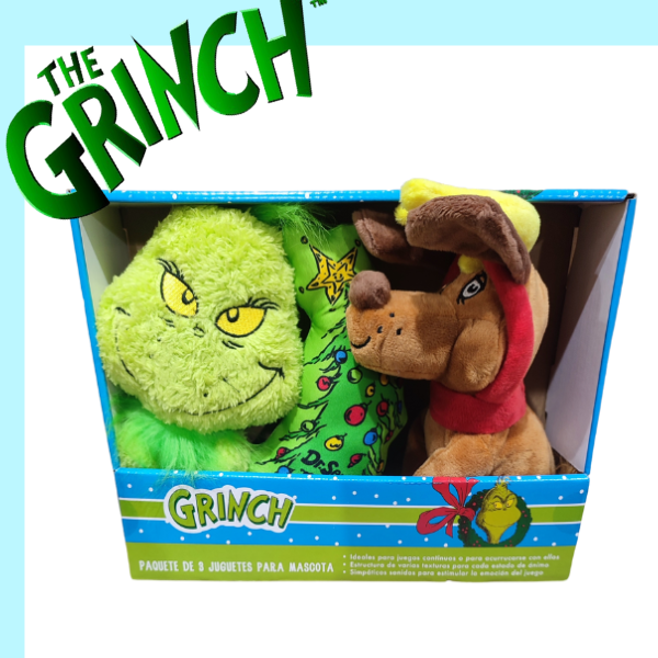 Peluche para Mascotas Grinch Set 3 PCS, Juguetes para mascotas