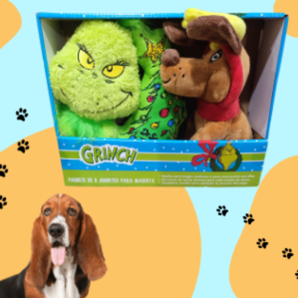 Peluche para Mascotas Grinch Set 3 PCS, Juguetes para mascotas