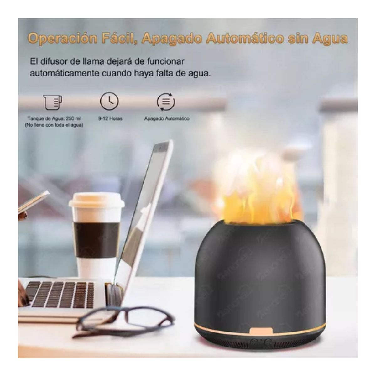 Humidificador Y Difusor De Aceites Esenciales-200 Ml Negro 
