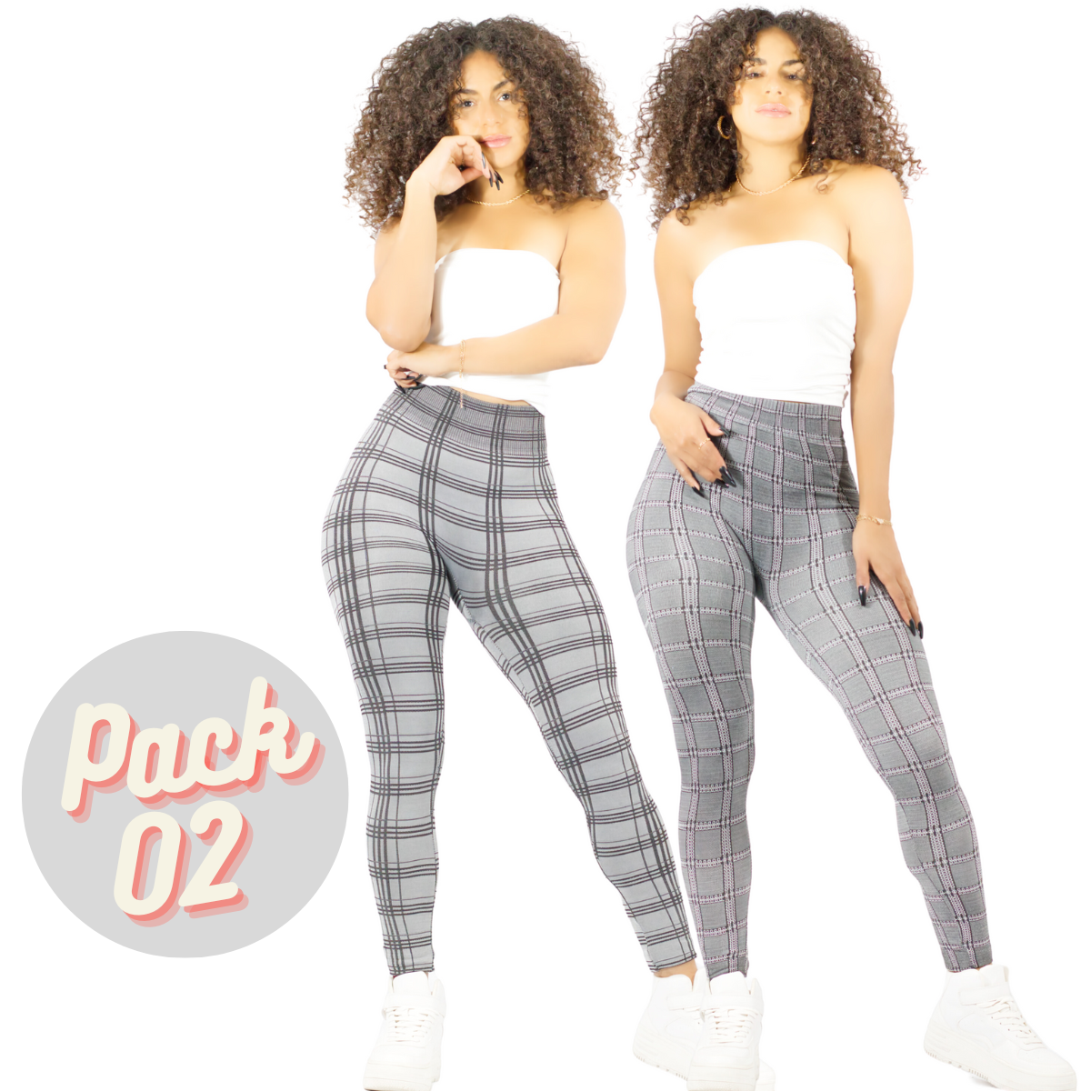 Set De 2 Mallas Deportivas O Casual Mujer Mallones Leggins