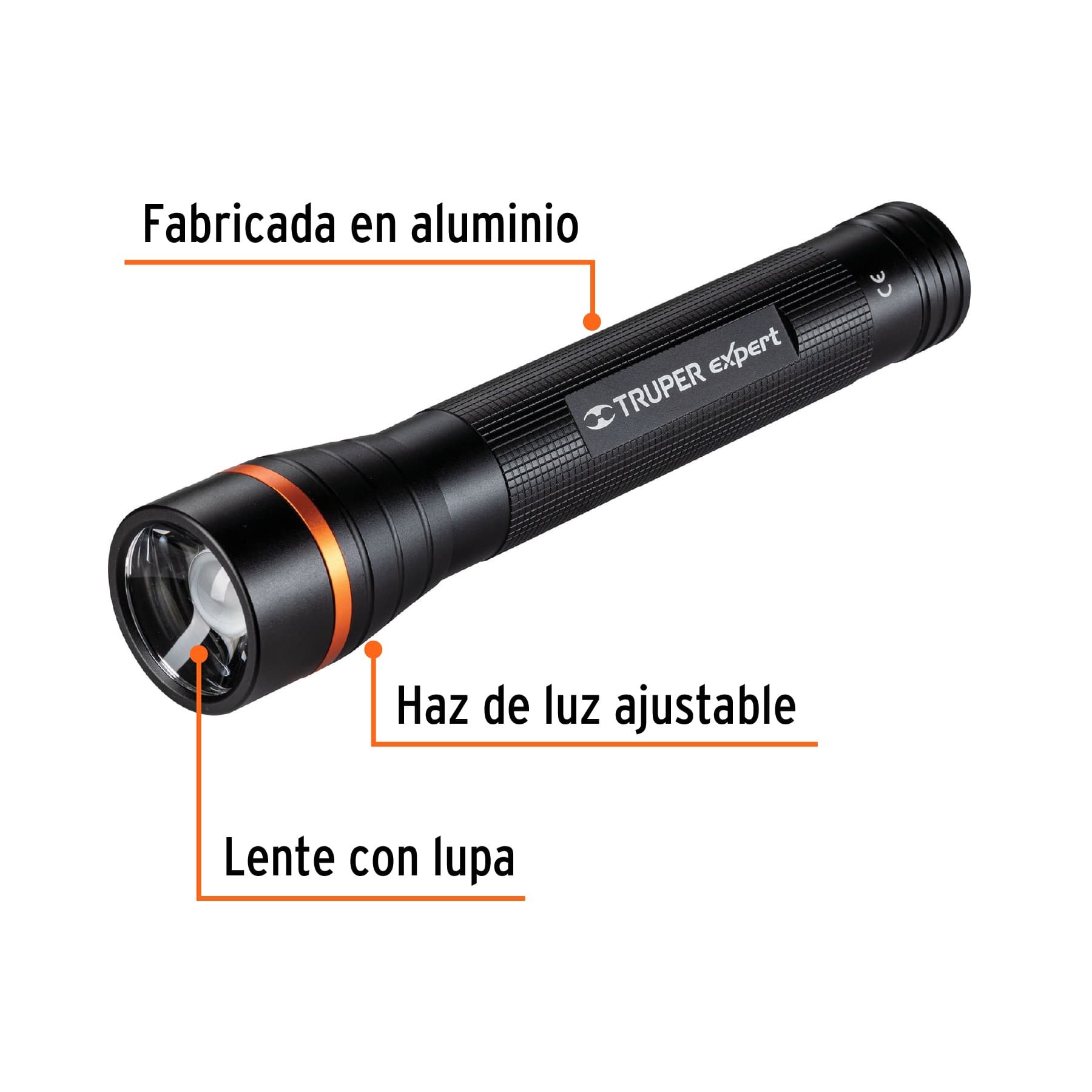 LINTERNA DE ALUMINIO LED CREE 850 LM CON 3 PILAS D, TRUPER 18814