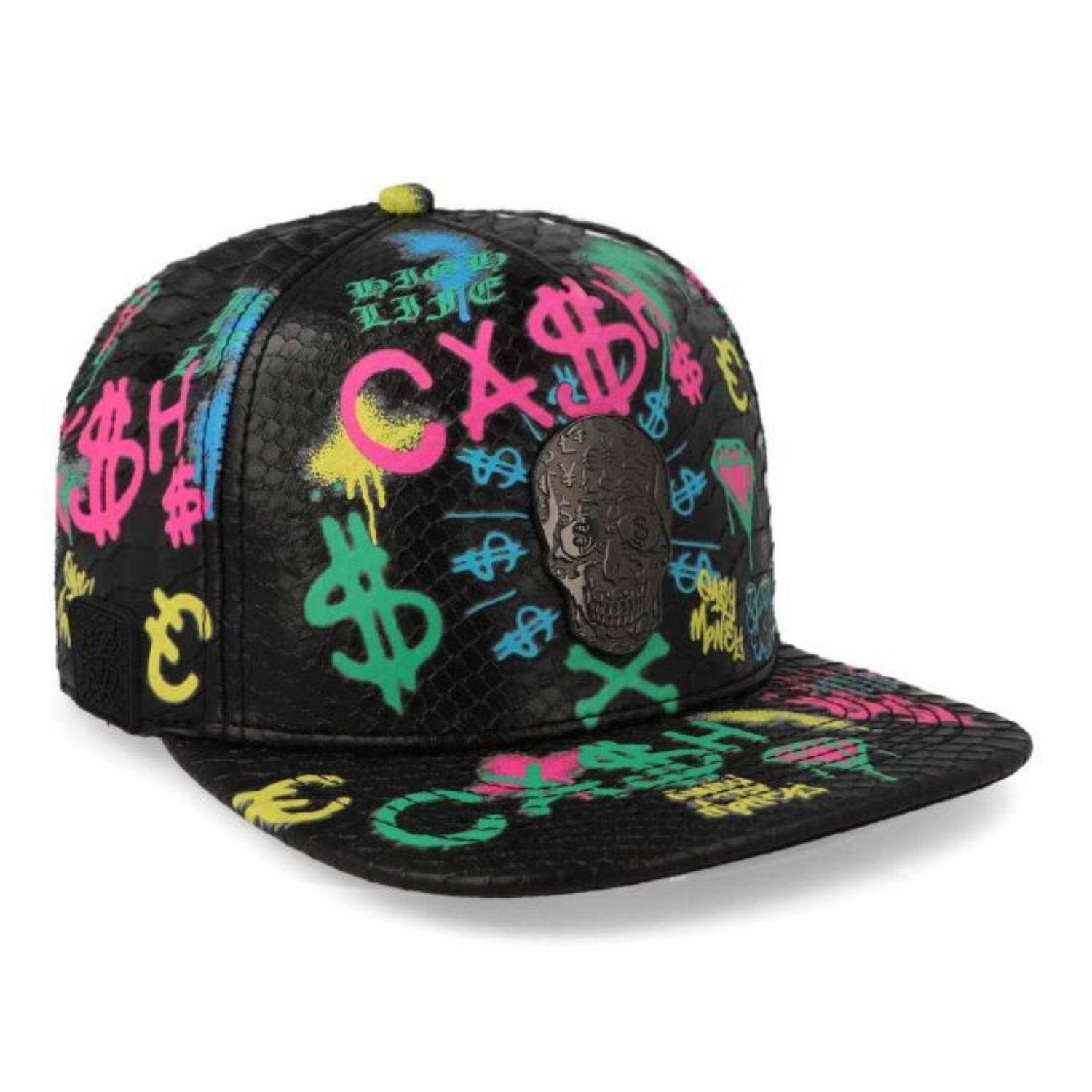 Gorra Cash Only Plana Calavera Grafitti CONGC-003 negro