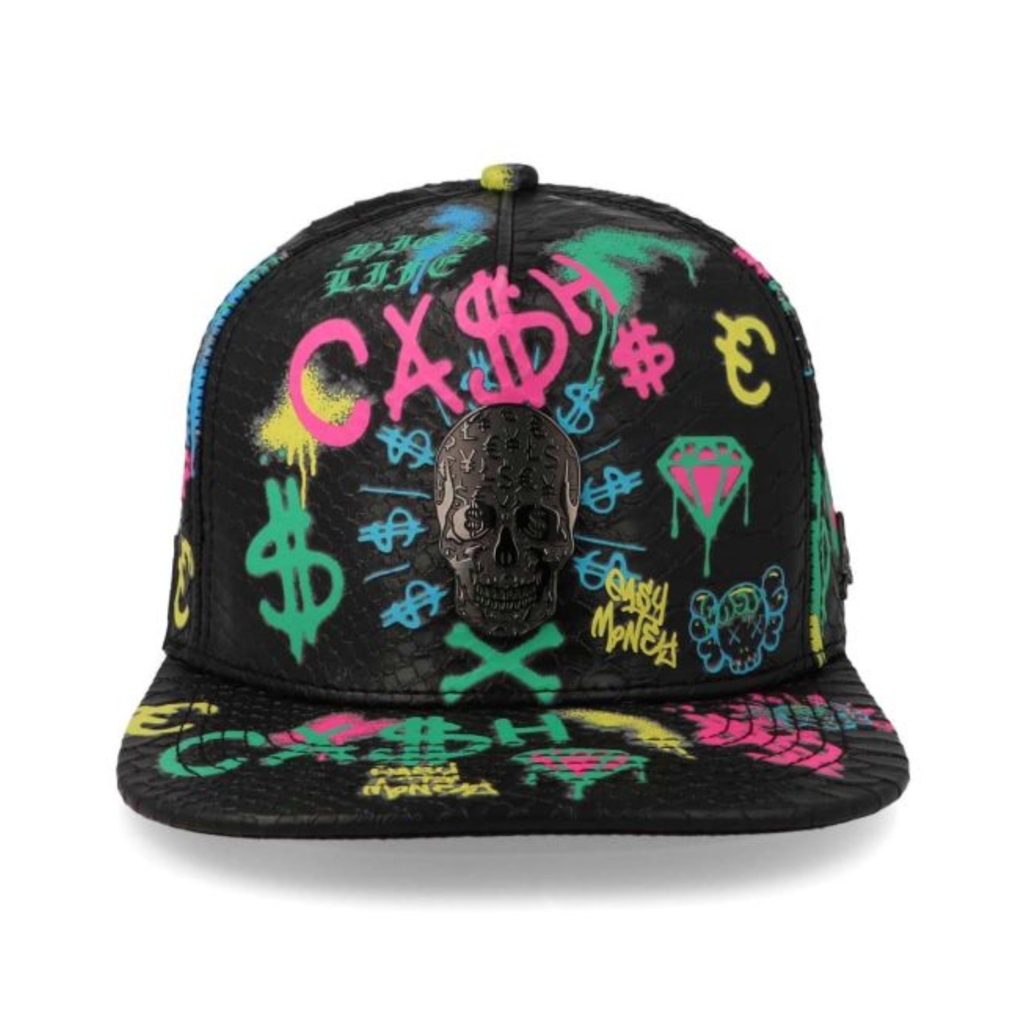 Gorra Cash Only Plana Calavera Grafitti CONGC-003 negro