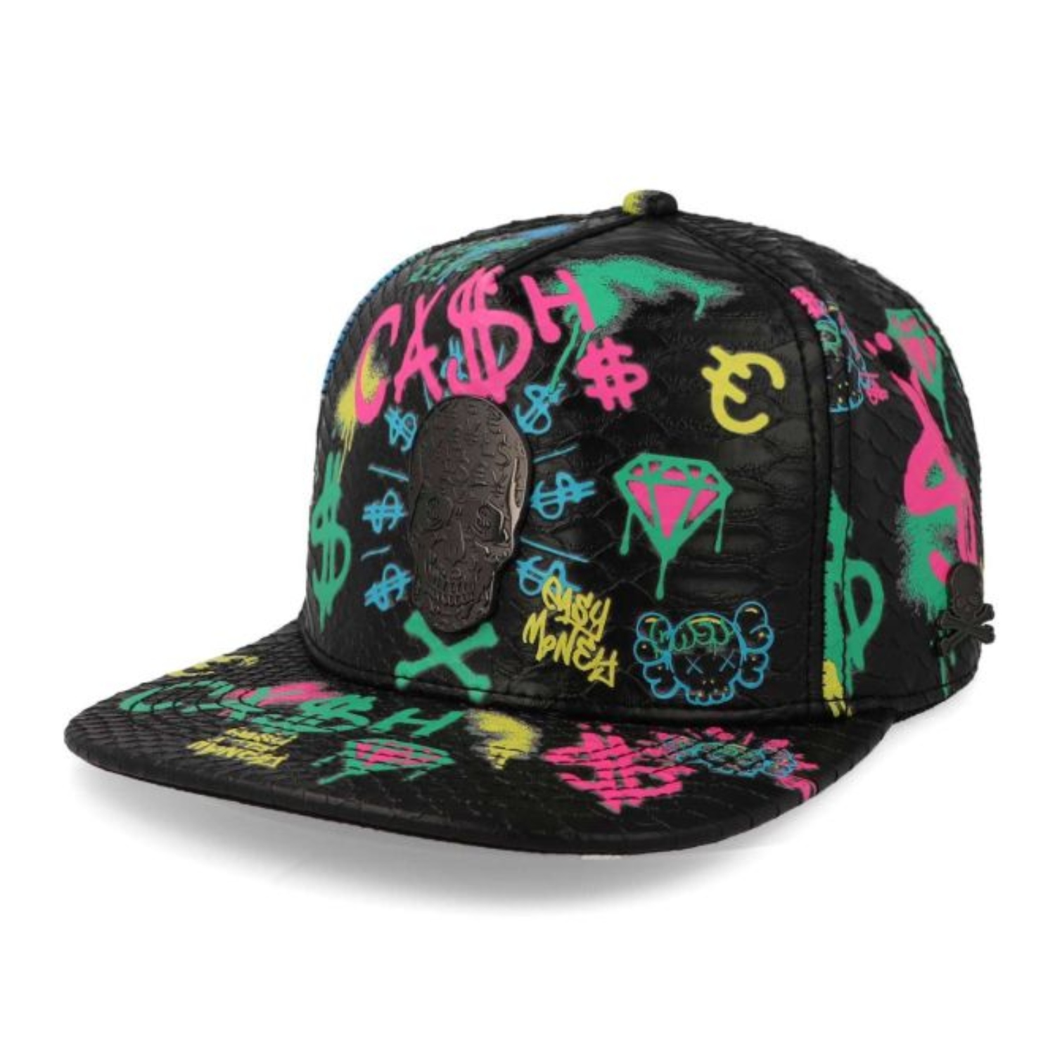Gorra Cash Only Plana Calavera Grafitti CONGC-003 negro