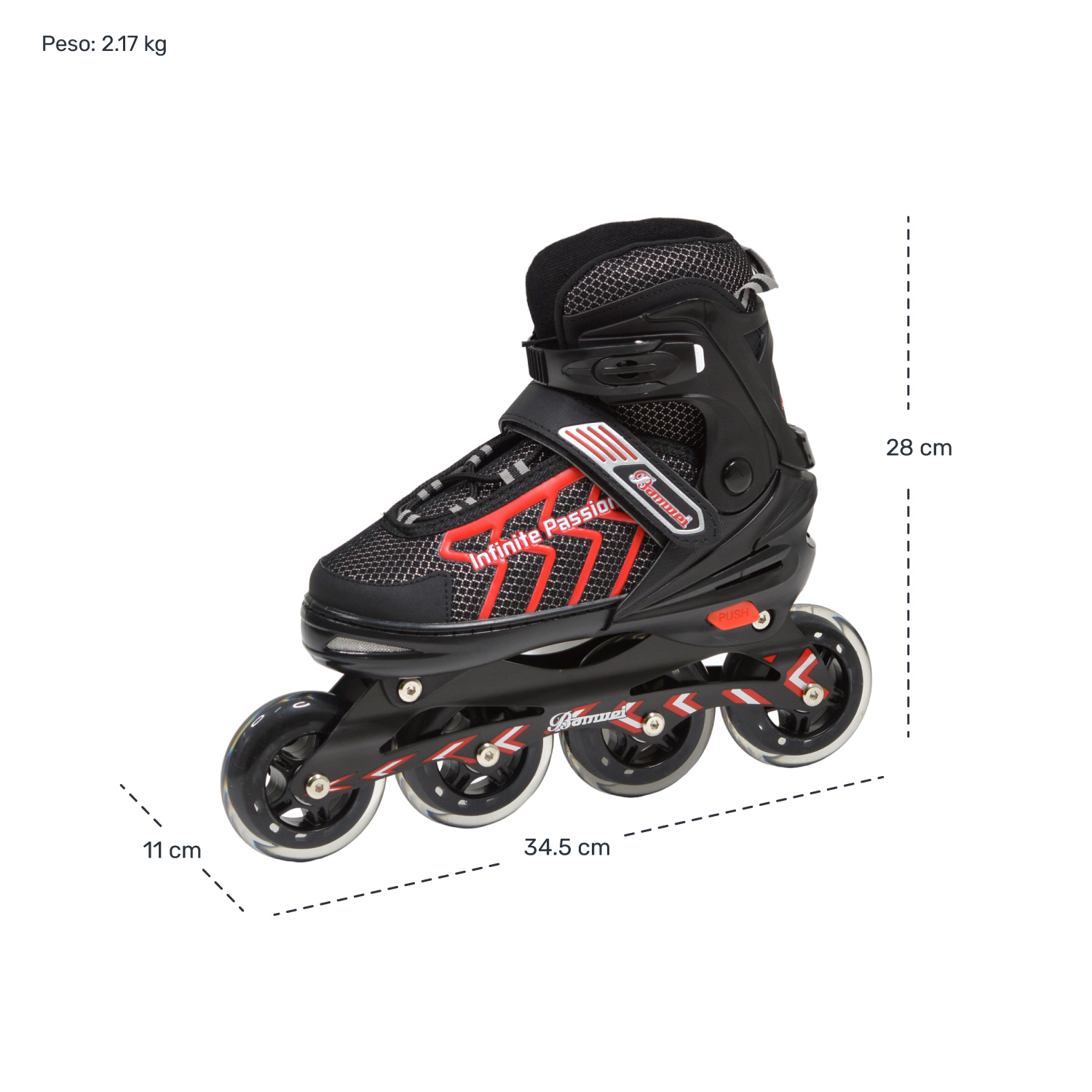 Patines En Linea Profesionales Ajustables 83mm 24.5-27 Abec7