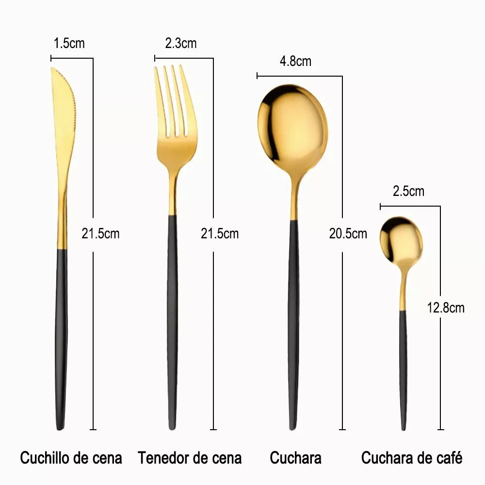 Juego De 24 Piezas De Cuchillo, Tenedor Y Cuchara