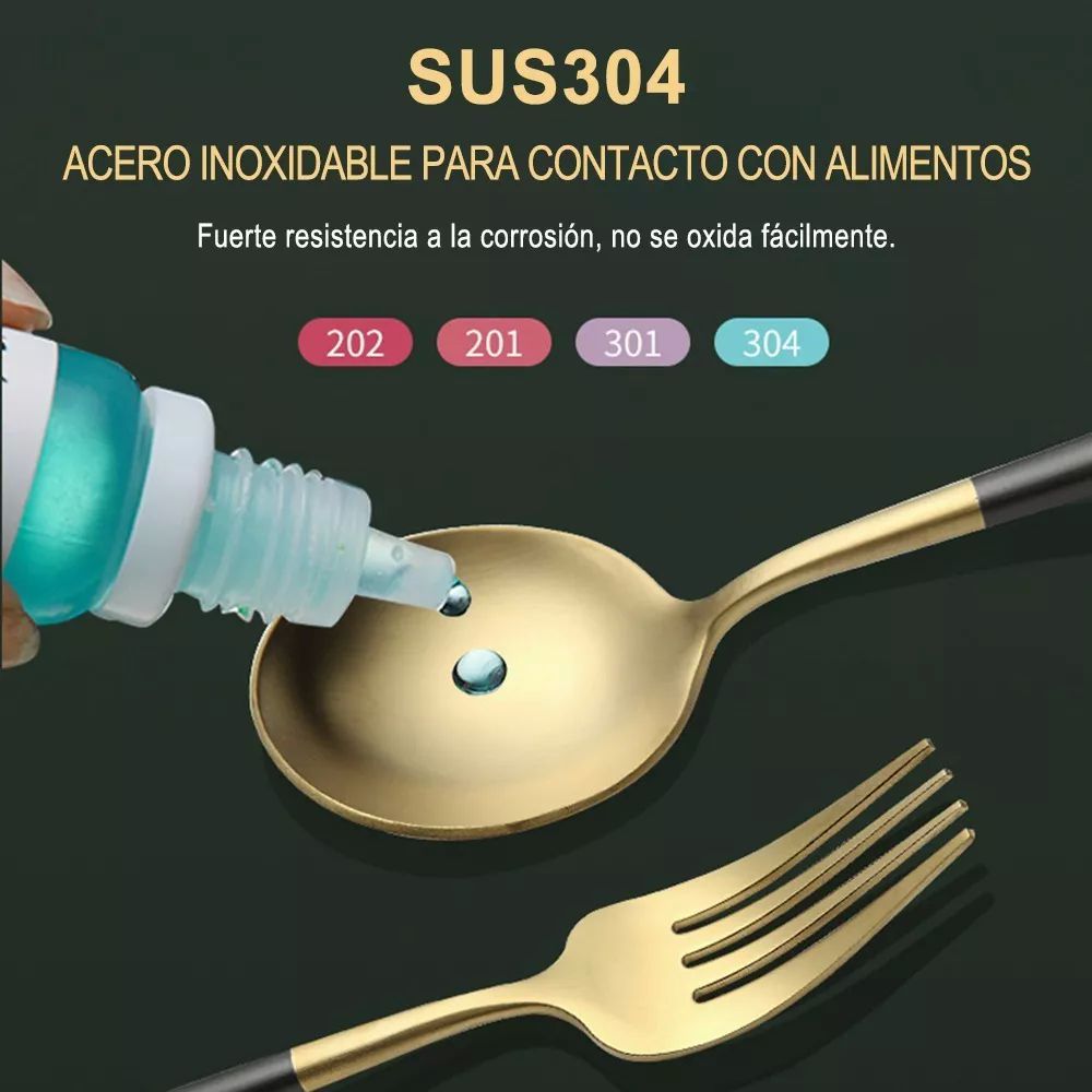Juego De 24 Piezas De Cuchillo, Tenedor Y Cuchara