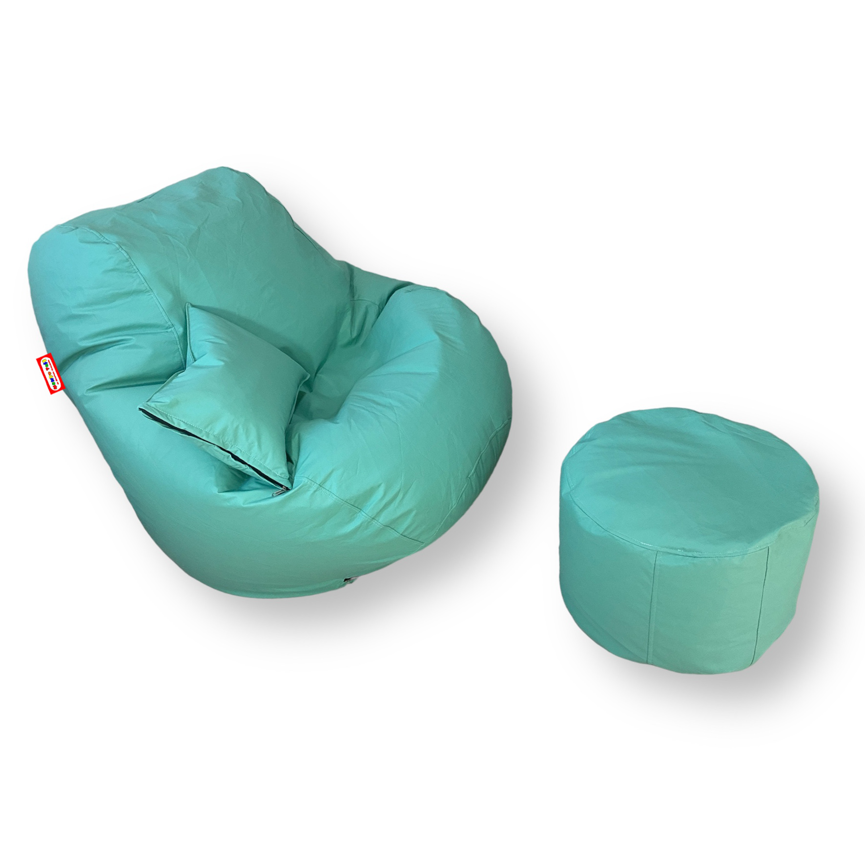 ComboPuff, Incluye Sillon Puff Pera Gigante + Puff Cilindro descansapies + Cojin decorativo.