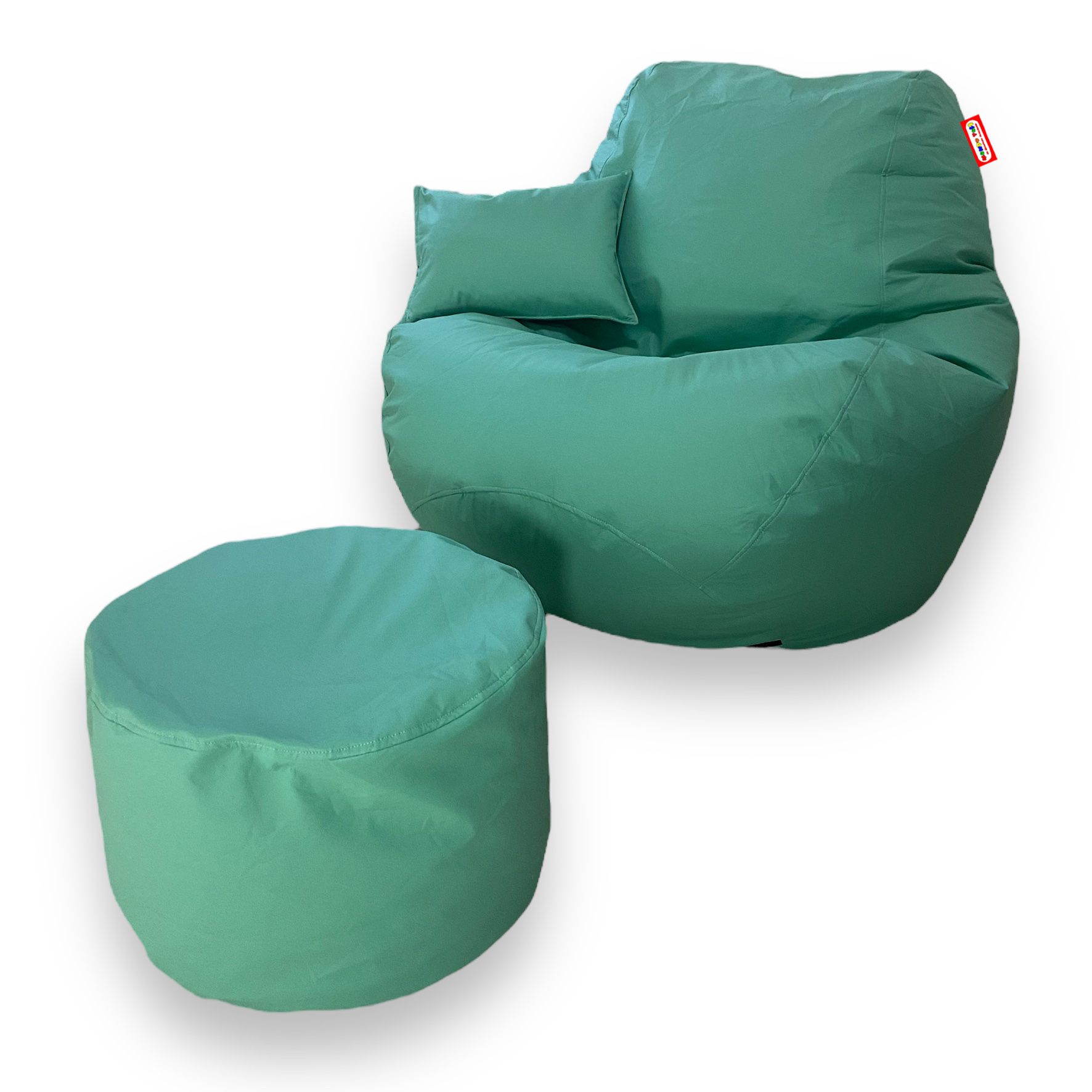 ComboPuff, Incluye Sillon Puff Pera Gigante + Puff Cilindro descansapies + Cojin decorativo.