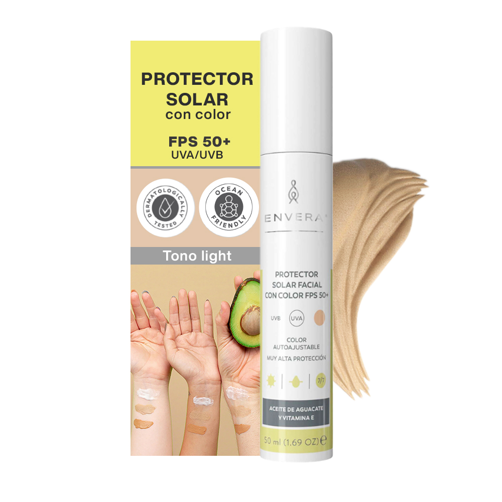 Protector Solar Facial Uv Defender 50ml con Color Envera Light