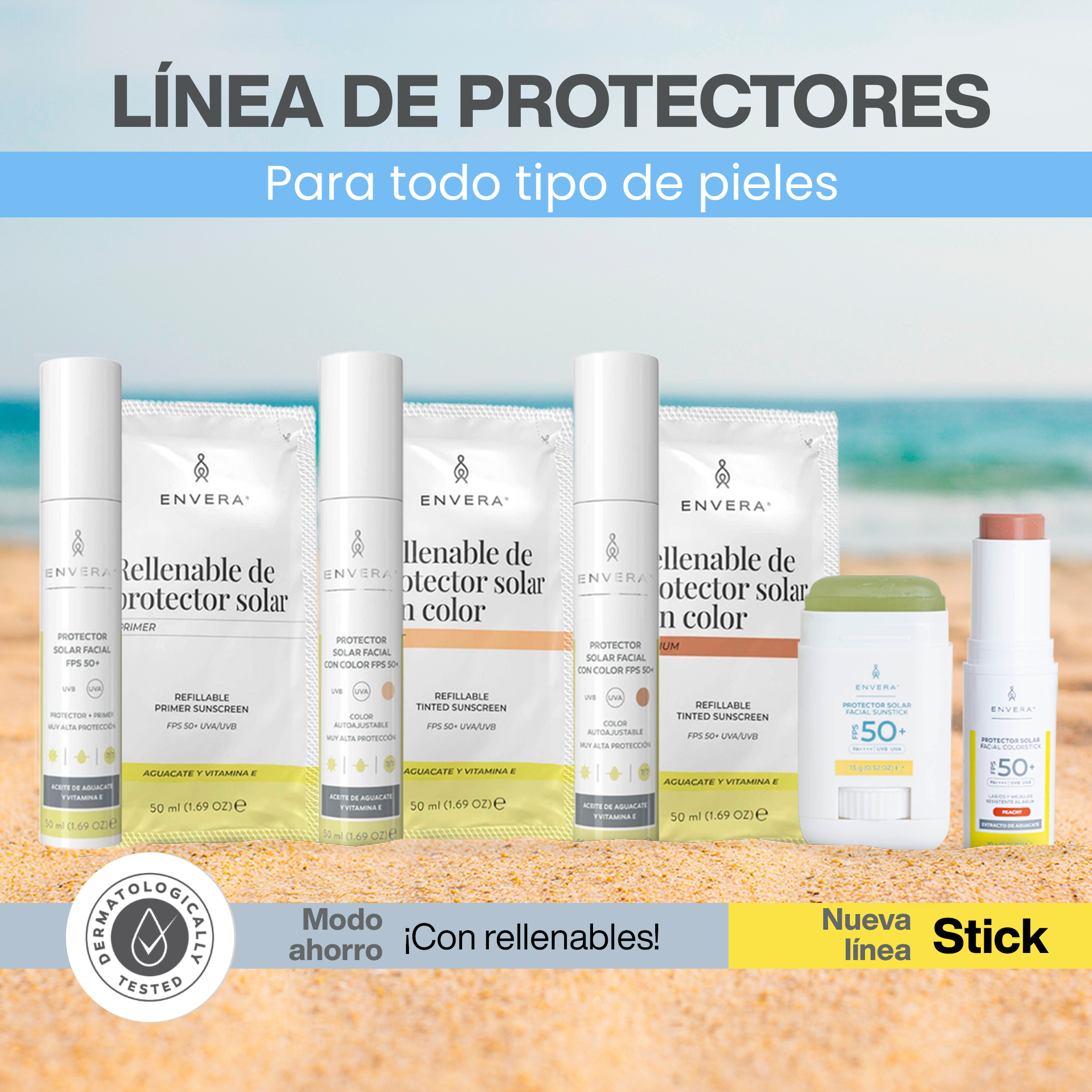 Protector Solar Facial Uv Defender 50ml con Color Envera Light