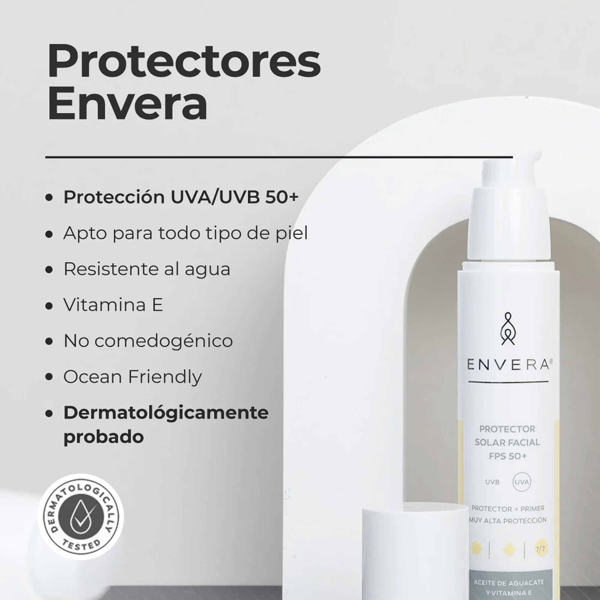 Protector Solar Facial Uv Defender 50ml con Color Envera Light