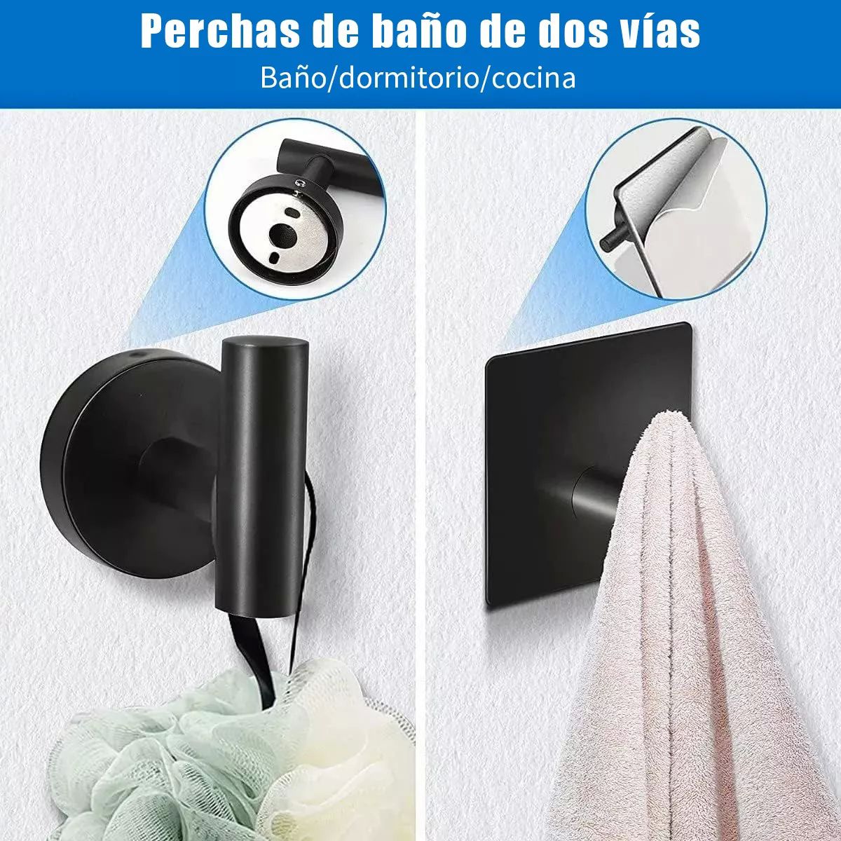 Juego Sets De Accesorios Para Baño Inoxidable Negro 20pcs